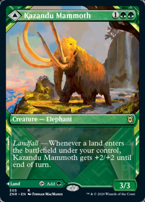 Kazandu Mammoth / Kazandu Valley (Showcase) (Zendikar Rising) Medium Play Foil