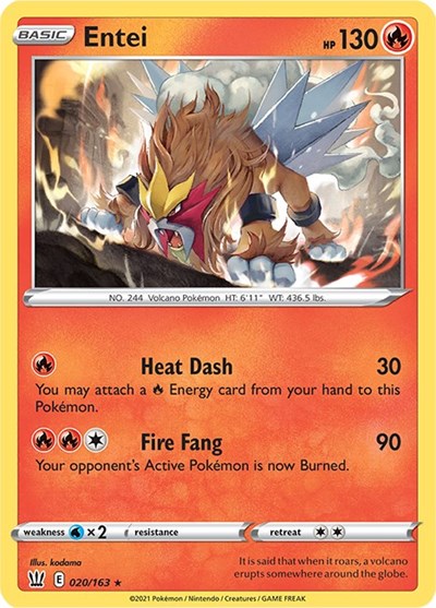 Entei (SWSH05: Battle Styles) Light Play Holofoil