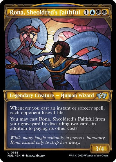 Rona, Sheoldred's Faithful (Halo Foil) (March of the Machine: Multiverse Legends) Light Play Foil