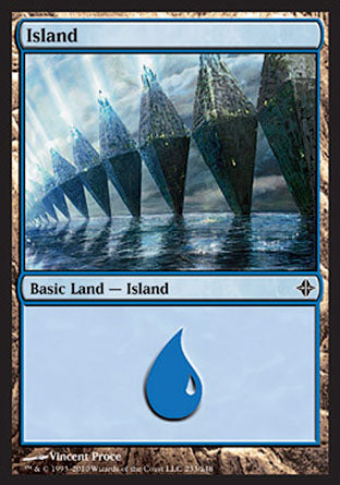 Island (233) (Rise of the Eldrazi) Medium Play Foil