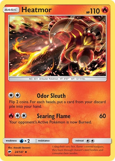 Heatmor (SM - Burning Shadows) Light Play Reverse Holofoil