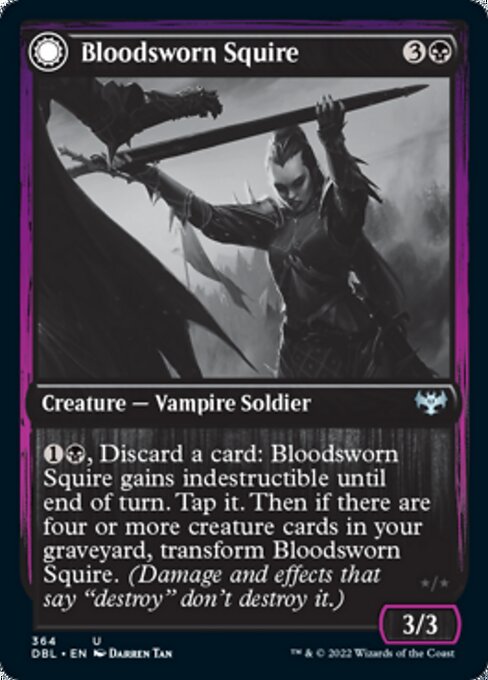 Bloodsworn Squire / Bloodsworn Knight (Innistrad: Double Feature) Light Play