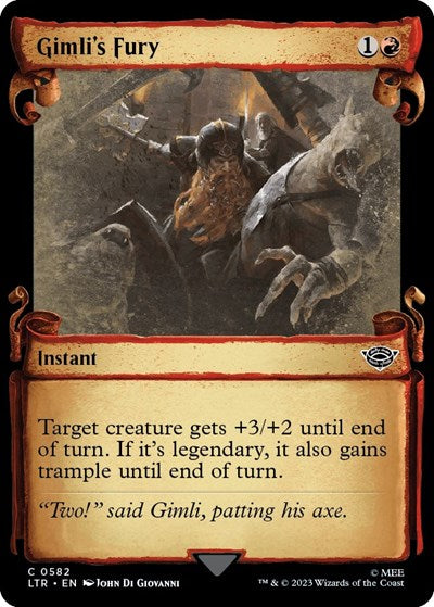 Gimli's Fury (Showcase Scrolls) (Universes Beyond: The Lord of the Rings: Tales of Middle-earth) Light Play Foil