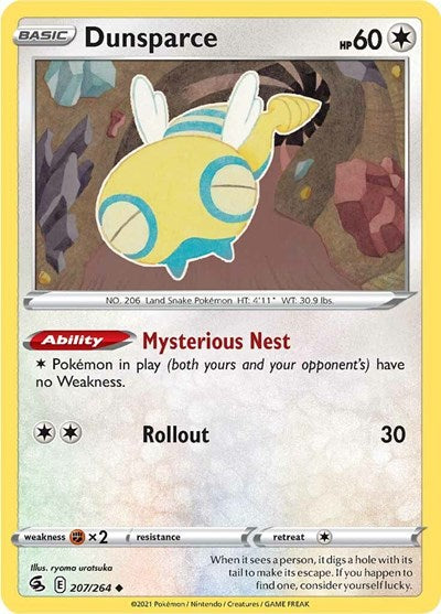 Dunsparce (SWSH08: Fusion Strike) Light Play Reverse Holofoil