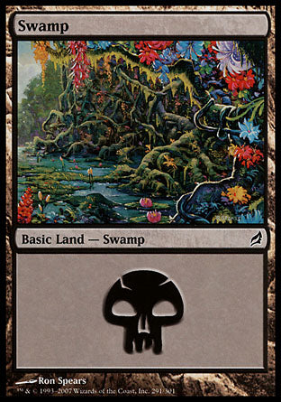 Swamp (291) (Lorwyn) Medium Play Foil