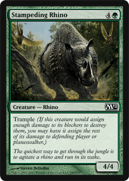 Stampeding Rhino (Magic 2012 Core Set) Light Play Foil