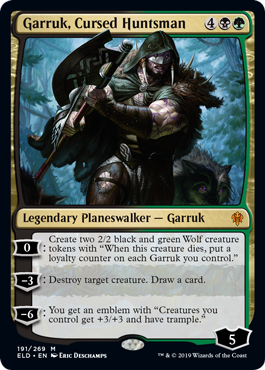 Garruk, Cursed Huntsman (Throne of Eldraine) Light Play