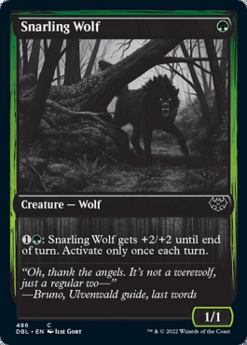 Snarling Wolf (486) (Innistrad: Double Feature) Light Play