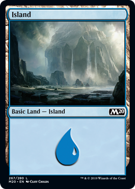 Island (267) (Magic 2020 Core Set) Light Play Foil