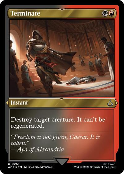 Terminate (Foil Etched) (Universes Beyond: Assassin's Creed) Light Play Foil
