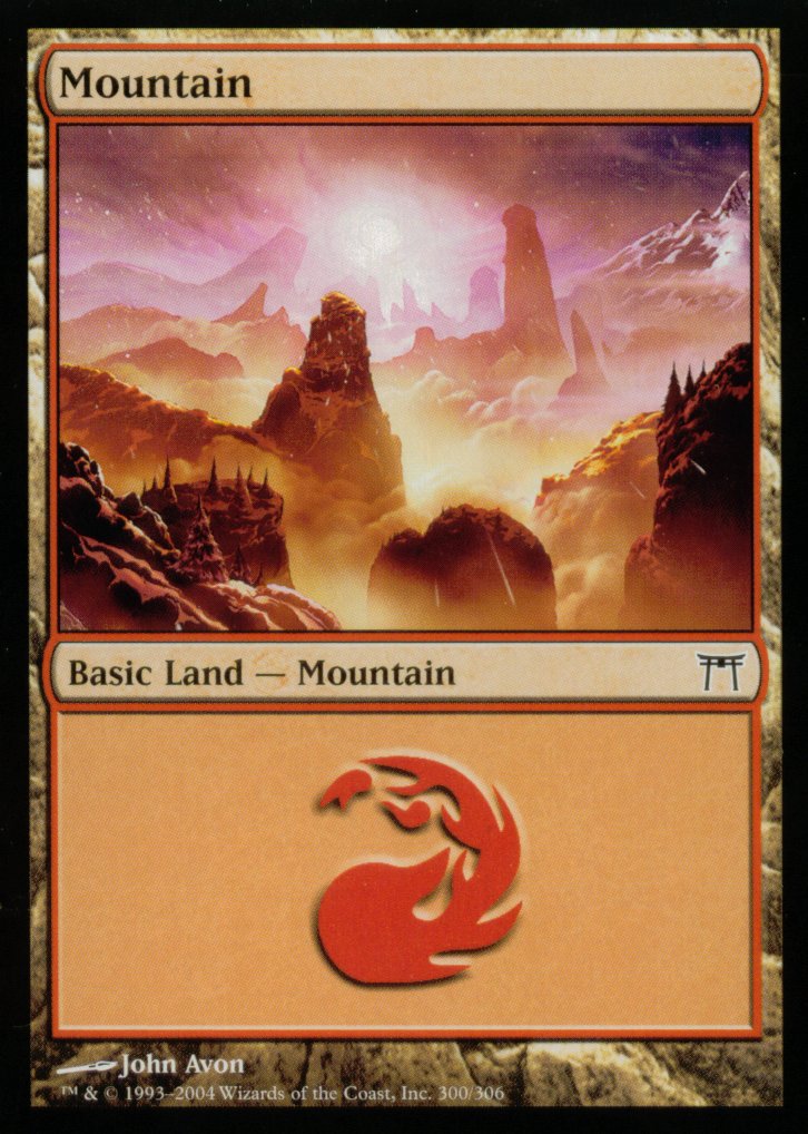 Mountain (300) (Champions of Kamigawa) Light Play