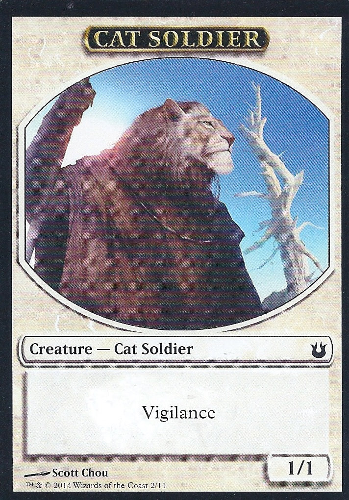 Cat Soldier Token (Born of the Gods) Light Play