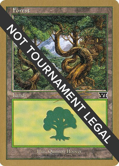 Forest (347) - 2000 Nicolas Labarre (6ED) (World Championship Decks) Medium Play