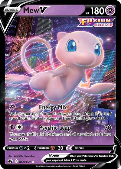 Mew V (Crown Zenith) Light Play Holofoil