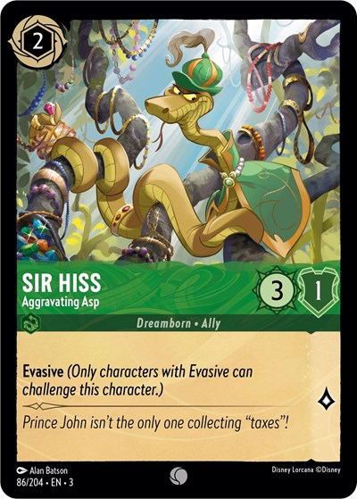 Sir Hiss - Aggravating Asp (Into the Inklands) Near Mint Cold Foil