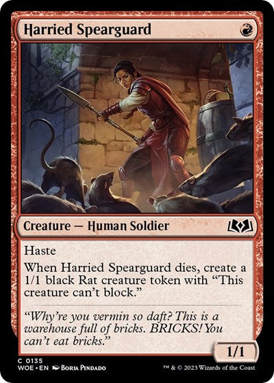 Harried Spearguard (Wilds of Eldraine) Light Play Foil