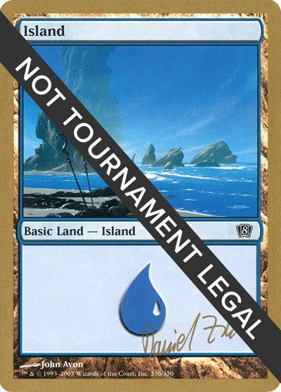 Island (336) - 2003 Daniel Zink (8ED) (World Championship Decks) Medium Play