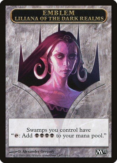 Emblem - Liliana of the Dark Realms (Magic 2013 (M13)) Medium Play