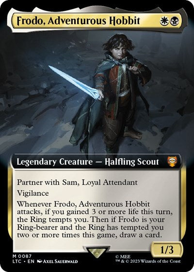 Frodo, Adventurous Hobbit (Extended Art) (Commander: The Lord of the Rings: Tales of Middle-earth) Medium Play Foil