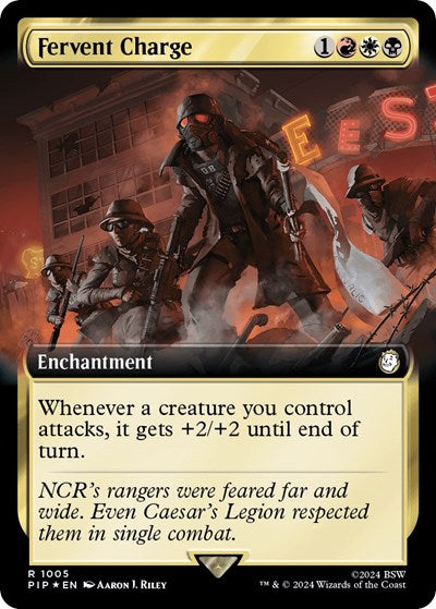 Fervent Charge (Extended Art) (Surge Foil) (Universes Beyond: Fallout) Near Mint Foil