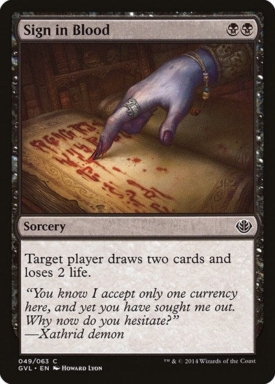 Sign in Blood (Duel Decks: Anthology) Near Mint