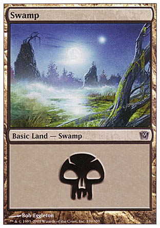 Swamp (339) (9th Edition) Light Play