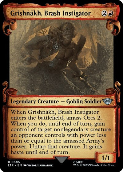 Grishnakh, Brash Instigator (Showcase Scrolls) (Universes Beyond: The Lord of the Rings: Tales of Middle-earth) Near Mint Foil