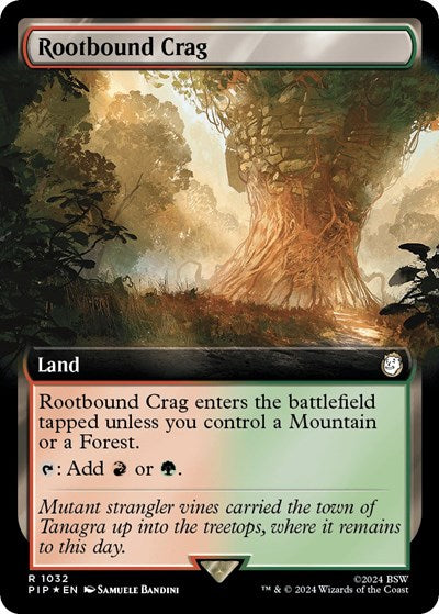 Rootbound Crag (Extended Art) (Surge Foil) (Universes Beyond: Fallout) Near Mint Foil