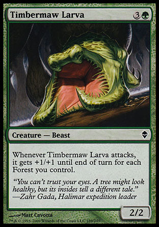 Timbermaw Larva (Zendikar) Medium Play Foil