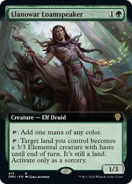Llanowar Loamspeaker (Extended Art) (Dominaria United) Light Play