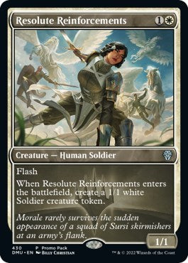 Resolute Reinforcements (Promo Pack: Dominaria United) Light Play Foil