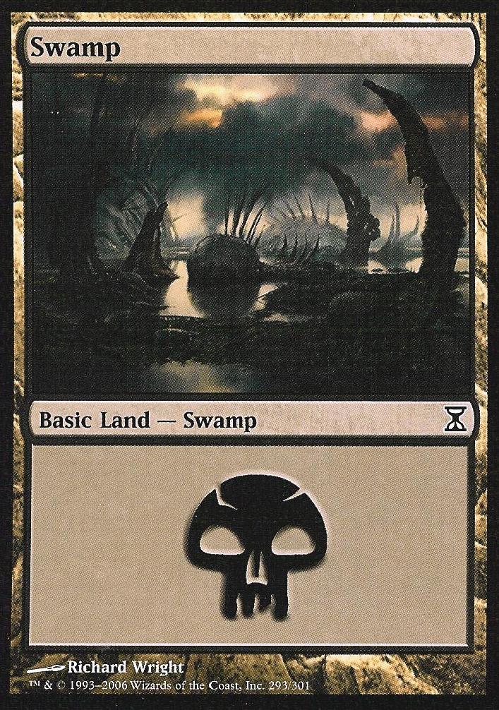 Swamp (293) (Time Spiral) Heavy Play Foil