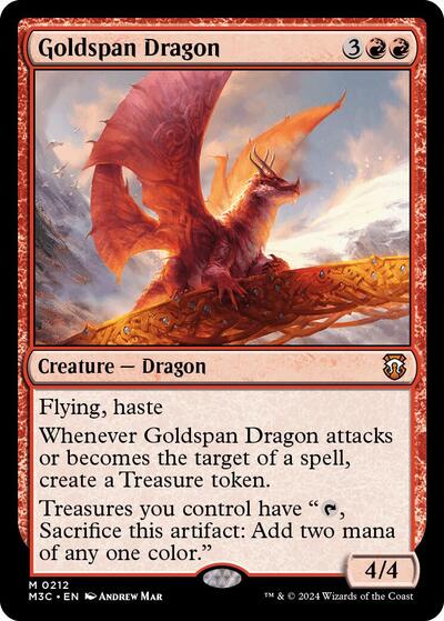 Goldspan Dragon (Ripple Foil) (Commander: Modern Horizons 3) Light Play Foil