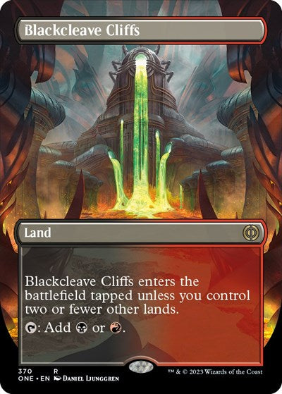 Blackcleave Cliffs (Borderless) (Phyrexia: All Will Be One) Near Mint Foil