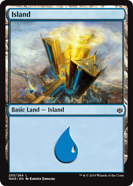 Island (255) (War of the Spark) Light Play Foil