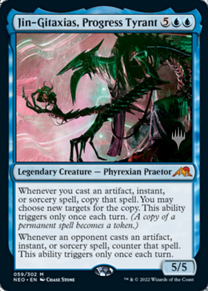 Jin-Gitaxias, Progress Tyrant (Promo Pack: Kamigawa: Neon Dynasty) Light Play