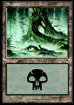 Swamp (341) (Invasion) Heavy Play Foil