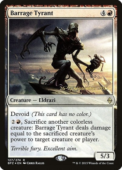 Barrage Tyrant (Promos: Prerelease Cards) Medium Play Foil