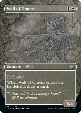 Wall of Omens (Borderless) (Double Masters 2022) Light Play Foil