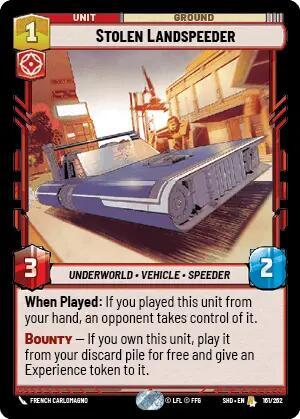 Stolen Landspeeder (Shadows of the Galaxy) Near Mint Foil