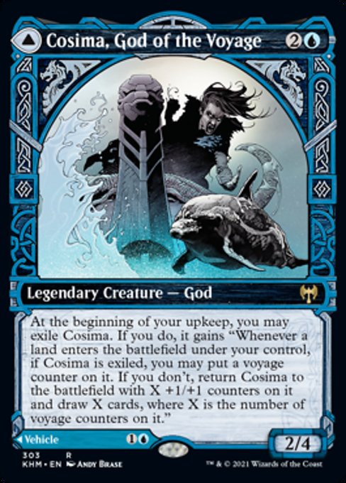 Cosima, God of the Voyage / The Omenkeel (Showcase) (Kaldheim) Light Play Foil