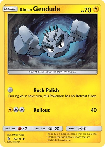 Alolan Geodude (SM - Guardians Rising) Near Mint Reverse Holofoil