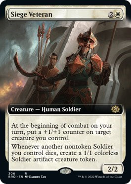 Siege Veteran (Extended Art) (The Brothers' War) Light Play Foil