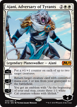Ajani, Adversary of Tyrants (Magic 2019 Core Set) Light Play Foil