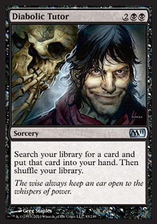 Diabolic Tutor (Magic 2011 Core Set) Light Play Foil