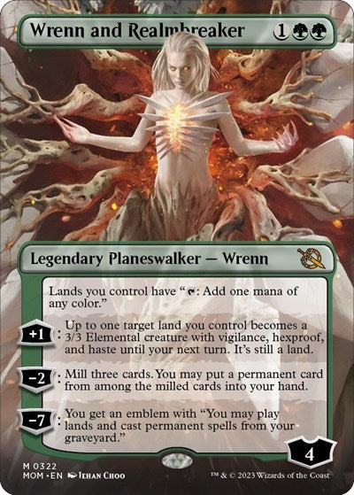 Wrenn and Realmbreaker (Borderless) (March of the Machine) Light Play Foil