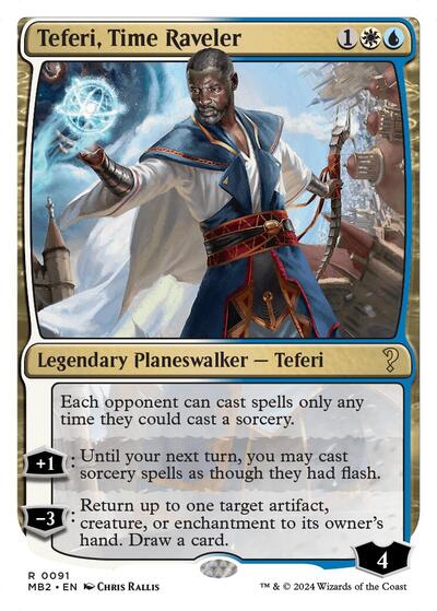 Teferi, Time Raveler (White Border) (Mystery Booster 2) Light Play