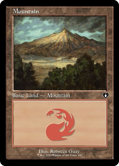 Mountain (447) (Retro Frame) (Commander Masters) Medium Play Foil