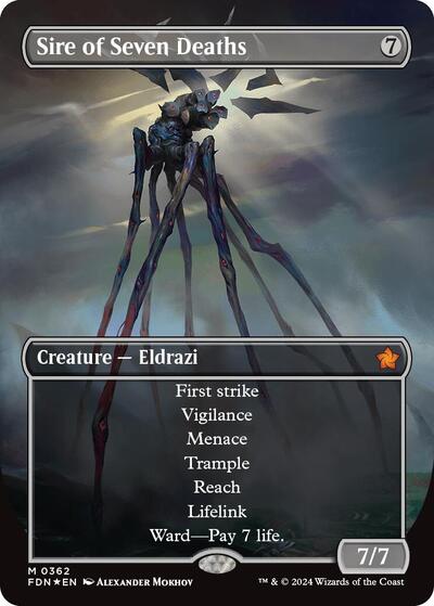Sire of Seven Deaths (Borderless) (Mana Foil) (Foundations) Near Mint Foil