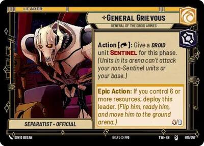 General Grievous General of the Droid Armies (Twilight of the Republic) Near Mint